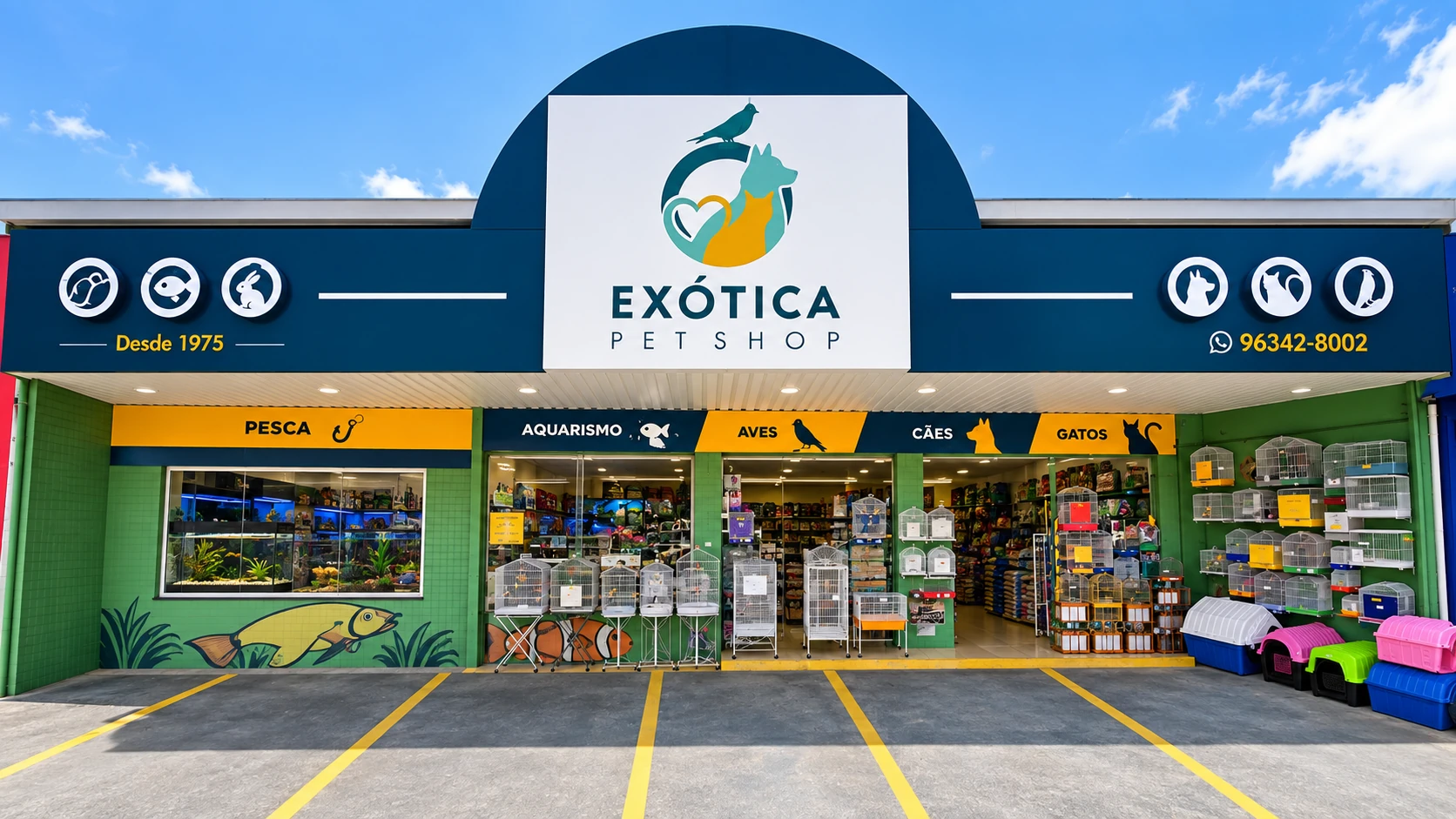 Fachada da Exótica Pet Shop em Taboão da Serra